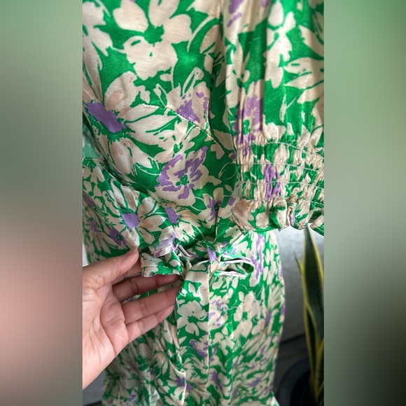 Topshop Women's Green Dress Floral Wrap Dress - Picture 5 of 11